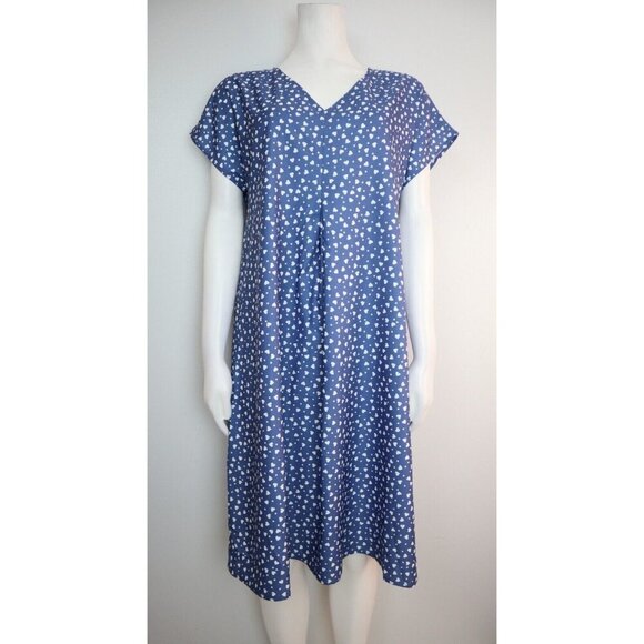 WOMEN'S BLUE & WHITE HEART PRINT DRESS - JUST FASHION NOW - SIZE S - NWT - Picture 1 of 7